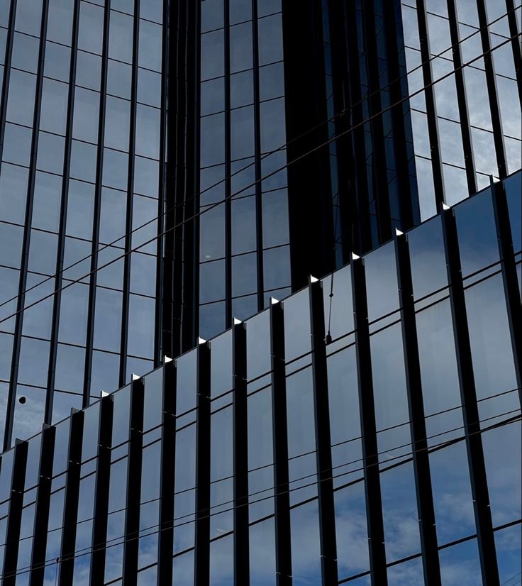 Contemporary institutional building façade in steel and glass